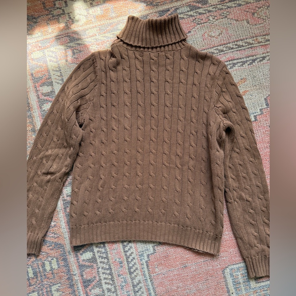 Ralph Lauren Brown Cable Knit Turtleneck Sweater - Picture 6 of 6